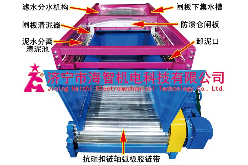 山東防潰倉(cāng)扣鏈軸弧重型膠鏈帶給料機(jī)